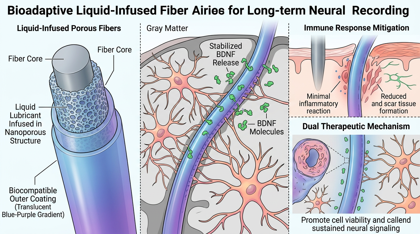 Liquid-Infused Fiber Neural Recording